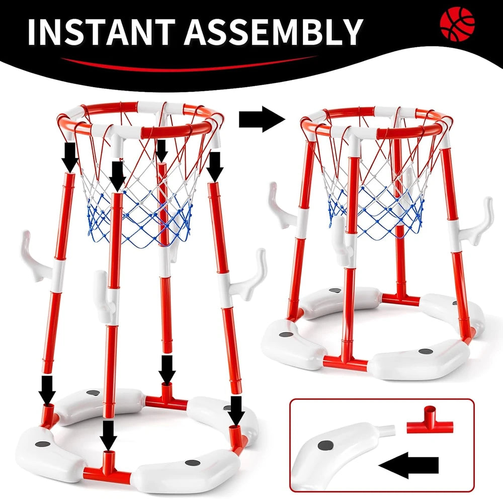 2-in-1 Pool Basketball Hoop