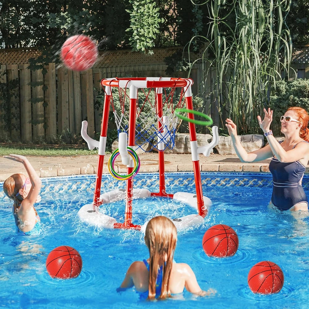 2-in-1 Pool Basketball Hoop